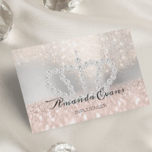 Sparkly Royalet Glitter Makeup Artist Silver Tidsbeställning Kort