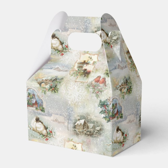 Sparkly Rustic jul Winter Scenes Collage Presentaskar (Framsidan Sidan)