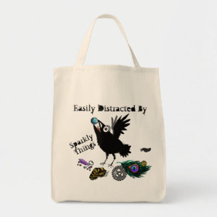 Sparkly saker Raven~Tote hänger lös Tygkasse