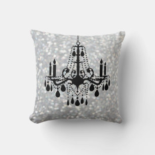 Sparkly Silver Chandelier Pillow Kudde