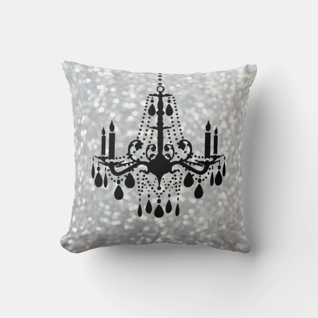 Sparkly Silver Chandelier Pillow Kudde (Framsida)