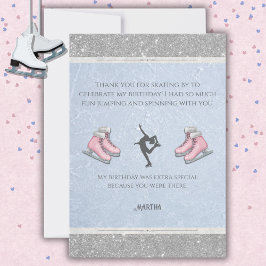 Sparkly Silver Glitter Ice Skating Birthday Tack Kort