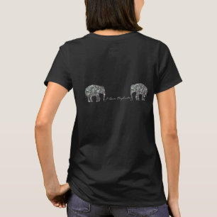 Sparkly silver mosaic glitter Elephant Personalize T Shirt