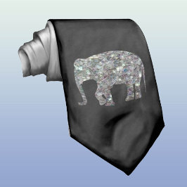 Sparkly silver mosaic glitter Elephant Slips
