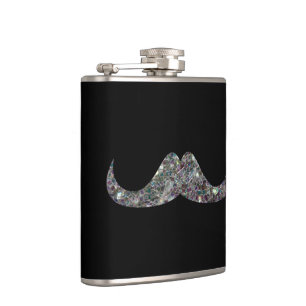 Sparkly silver mosaic glitter Mustache Customize Fickplunta