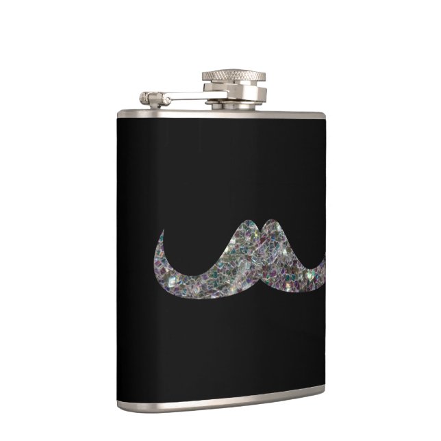 Sparkly silver mosaic glitter Mustache Customize Fickplunta (Höger)