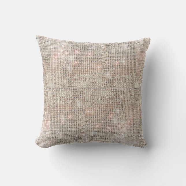 Sparkly Silver Sequins Dekorativ kudde (Framsida)