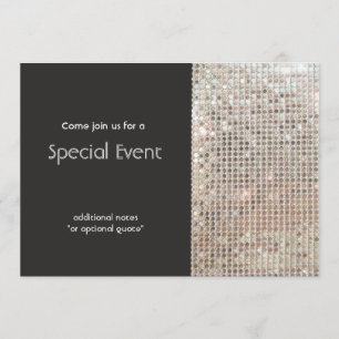 Sparkly Silver Sequins Festive Roligt Party Inbjudningar