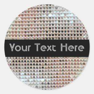 Sparkly Silver Sequins Party Sticker Runt Klistermärke