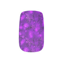 Sparkly Snöflingor, Lila: Jul Nail Wraps