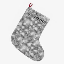 Sparkly Snöflingor, Silver och Silver Glitter - -