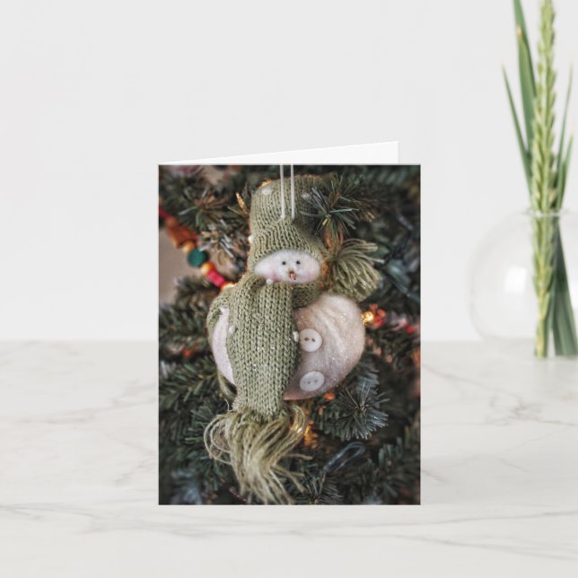 Sparkly Snögubbe Helgdag Card Helgkort (Framsida)