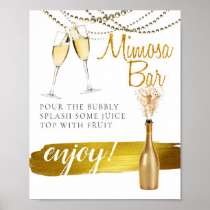 Sparkly So Elegant Möhippa Brunch Mimosa Pub Sign Poster