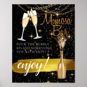 Sparkly So Elegant Möhippa Brunch Mimosa Pub Sign Poster