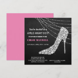 Sparkly Stilleto Bachelorette-partiets inbjudan