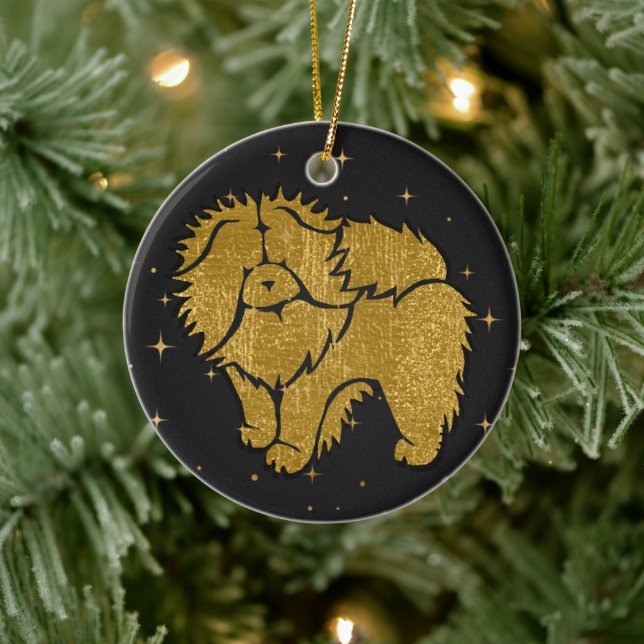 SPARKLY THANG - ROUGH Chow faux metallic ornament (Träd)