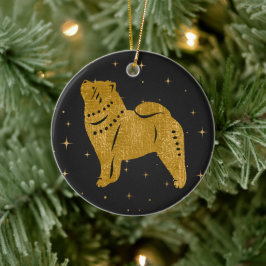 SPARKLY THANG - SMOTH Chow faux metallic ornament