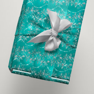 Sparkly Tiffany för kricka för diamantsilvergrått Presentpapper