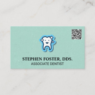 Sparkly Tooth-ikon QR-kod Visitkort
