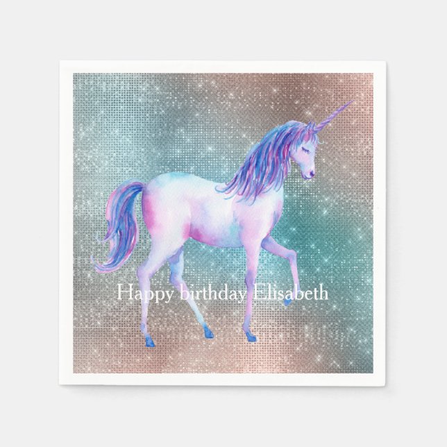 Sparkly Unicorn Pappersservett (Framsidan)