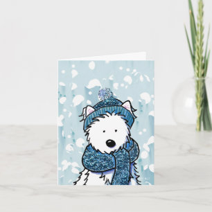 Sparkly Winter Westie Card Kort