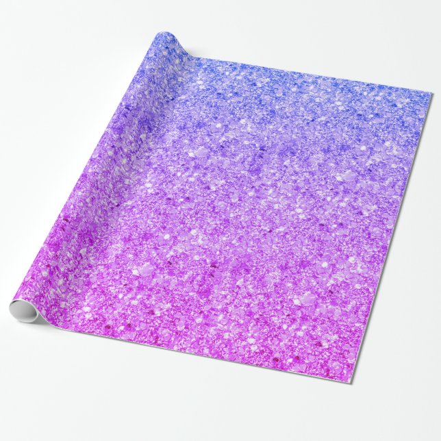 Sparks Blue och Rosa Glitter Presentpapper (Utrullad)
