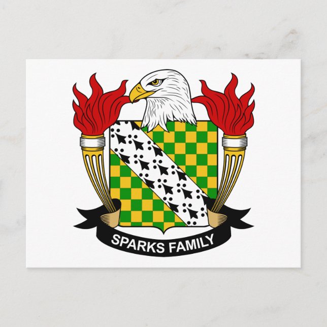 Sparks Family Crest Vykort (Framsida)