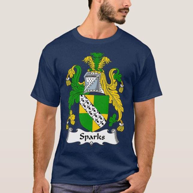 Sparks Jackar Arm Family Crest T Shirt (Framsida)