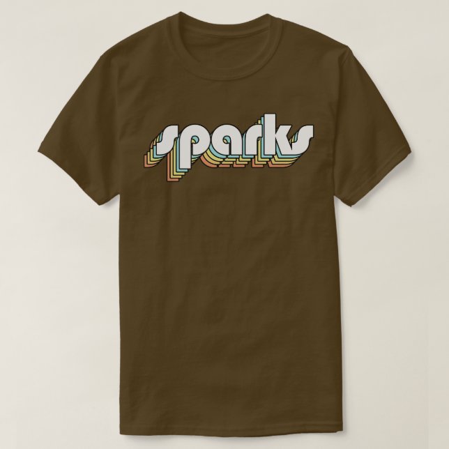 Sparks Retro Rainbow Typography Faded Stil T Shirt (Design framsida)