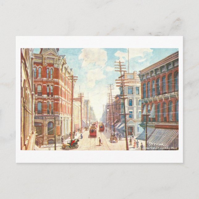 Sparks Street in Ottawa Vintage Postcard Vykort (Framsida)