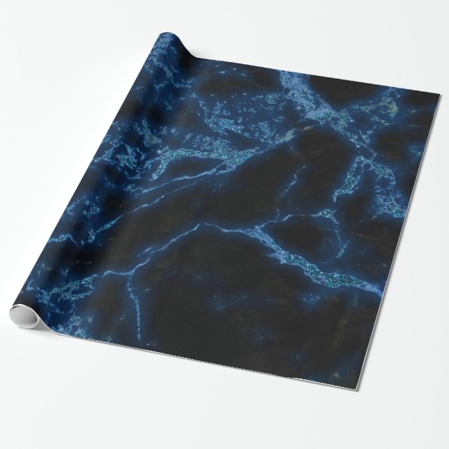 Sparks White och Blue Glitter Presentpapper (Utrullad)