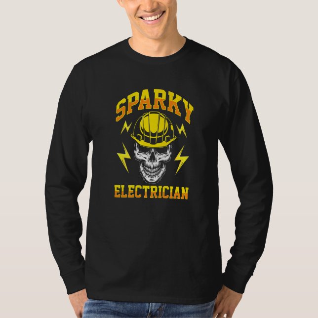 Sparky Electrician Crateur Lineworke T Shirt (Framsida)