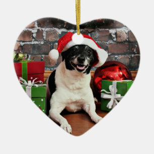 Sparky jul - råttaTerrier - Julgransprydnad Keramik