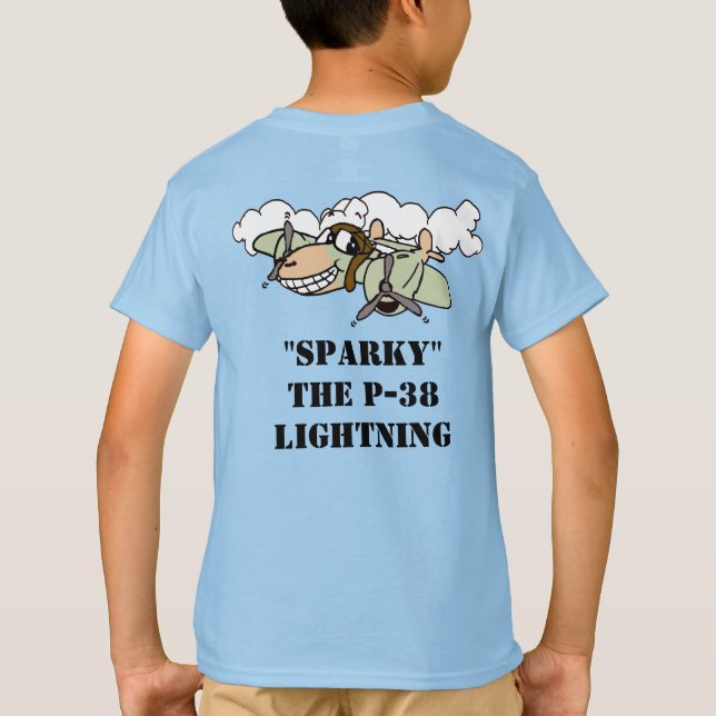 Sparky, P-38 Lightning Tecknad T-Shirt (Baksida)