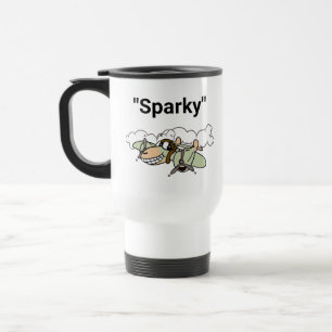 "Sparky" på Tecknaden P-38 Blixt Resemugg