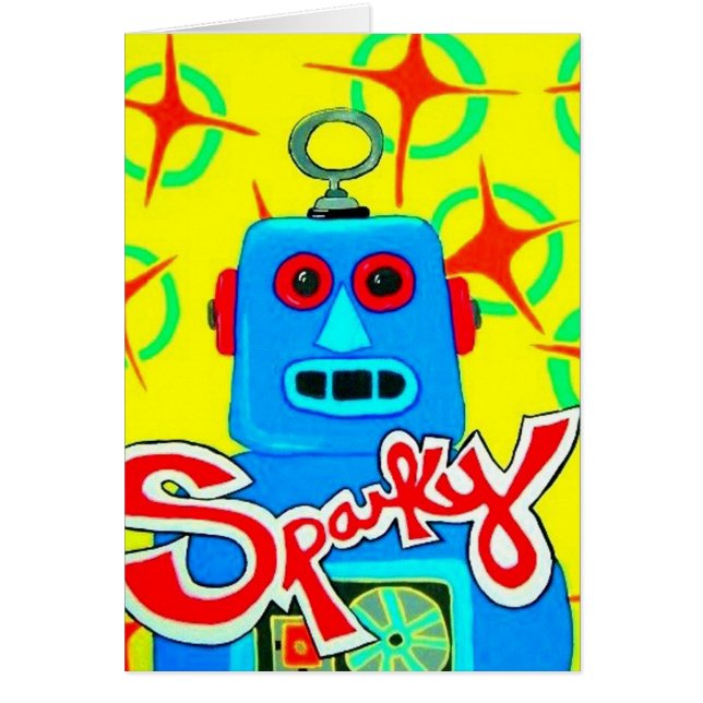 Sparky roboten hälsningskort (Framsidan)