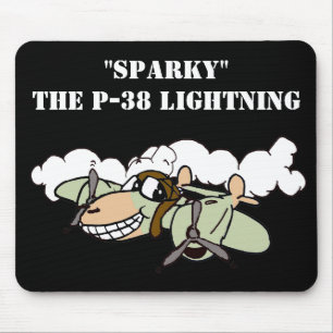 "Sparky" Tecknaden P-38 Lightning Musmatta