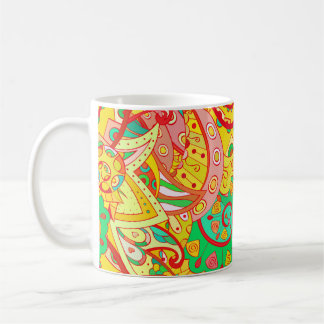 Spårlöst mönster. Mehndi-design. Etniskt kol Kaffemugg
