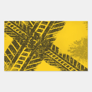 Spårmarkering av obruten svart däck rektangulärt klistermärke