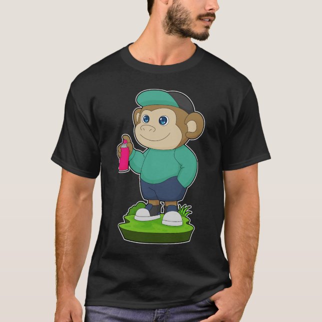 Spårning av monkey Painter-skrivare T Shirt (Framsida)