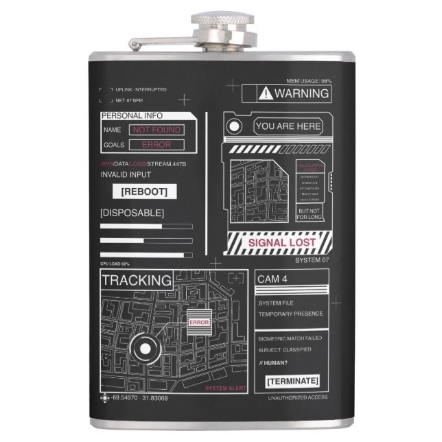 Spårning - Teknobrutalist Streetwear Design Fickplunta (Framsidan)