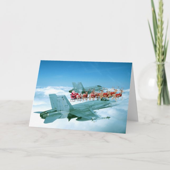 Spårningjultomten vid flygvapnet helgkort (Framsida)