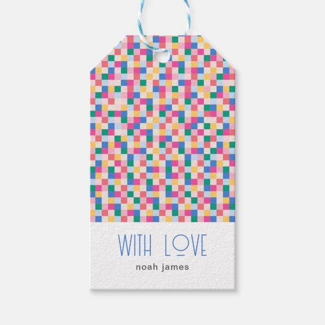 Spärra Multifärgader Presentetikett (Framsidan)