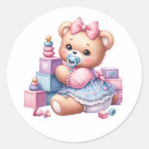 Spärrar för cute Nalle Runt Klistermärke