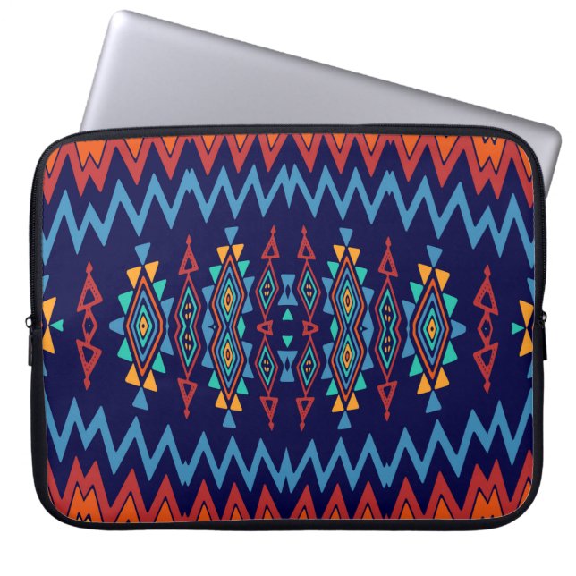 Sparrar och rhombusabstraktdesign laptop sleeve (Framsidan)