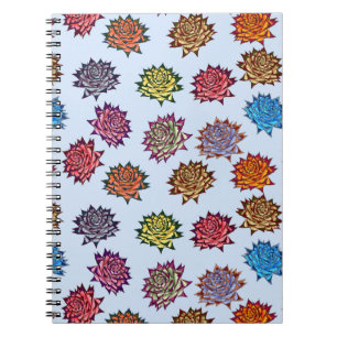Spärrat Ro-utskrift, Modern Stil-Blommönster Anteckningsbok