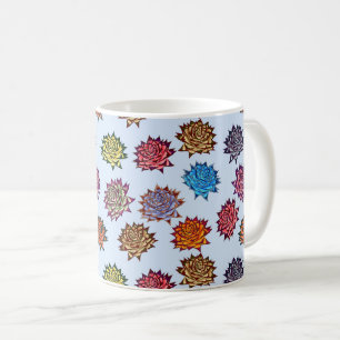 Spärrat Ro-utskrift, Modern Stil-Blommönster Kaffemugg