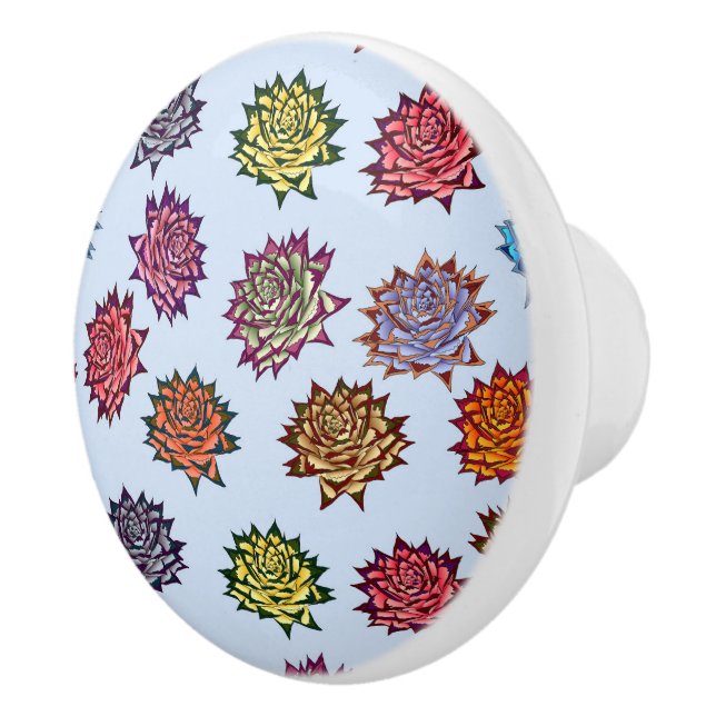 Spärrat Ro-utskrift, Modern Stil-Blommönster Knopp (Höger)