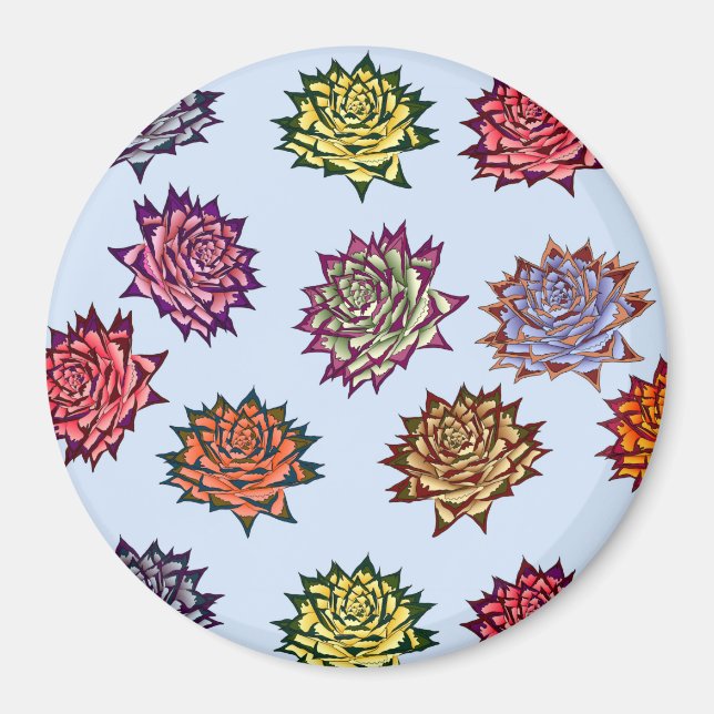 Spärrat Ro-utskrift, Modern Stil-Blommönster Magnet (Framsidan)