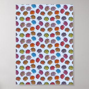Spärrat Ro-utskrift, Modern Stil-Blommönster Poster